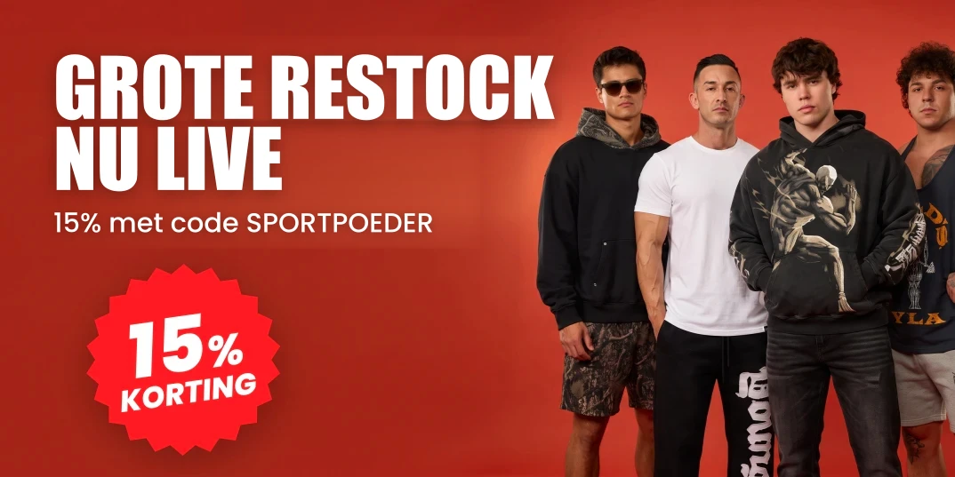YoungLA grote restock · nu live · 15% korting met code SPORTPOEDER