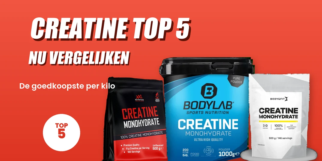 Top 5 goedkoopste creatine, prijs per kilo vergeleken