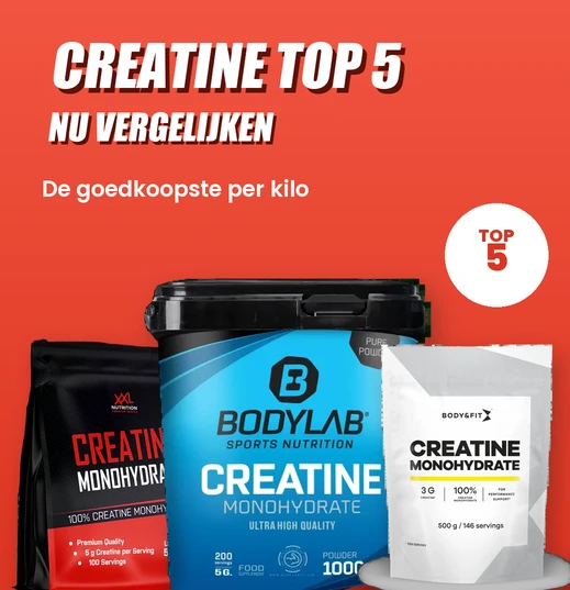 Top 5 goedkoopste creatine, prijs per kilo vergeleken